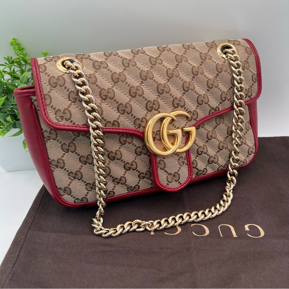 Gucci Mormont Diagonal GG quilted brown shoulder bag ❤️ - Picture 2 of 11